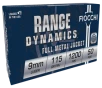 Fiocchi Range Dynamics Pistol Ammo 9mm 115 gr  FMJ 50 rd 