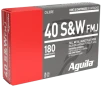 Aguila Ammunition  40 S W Handgun Ammo - 180 Grain   FMJ Flat Nose   50rd Box