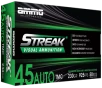 Ammo Inc STREAK Target  45 ACP Handgun Ammo - 230 Grain   TMC   Green   50rd Box