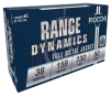 Fiocchi Range Dynamics Pistol Ammo 38 Spl  158 gr  FMJ 50 rd 