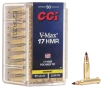 CCI Varmint Rimfire Ammo 17 HMR V-Max Polymer Tip 17 Grain 50 Rounds