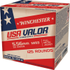 Winchester USA Valor M193 5 56mm Full Metal Jacket 55 Grain 125 Rounds