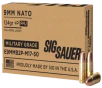 Sig Sauer Military Grade M17 9mm Luger Full Metal Jacket 124 Grain 50 Rounds