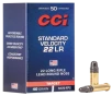 CCI Standard Velocity 22 Long Rifle Lead Round Nose 40 Grain 50 Rounds
