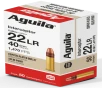 Aguila Ammunition  22 LR Interceptor Copper Plated Solid Point 40 Grain 50 Rounds