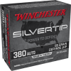Winchester Super-X Pistol Ammo 380 ACP 85 gr  Silvertip HP 20 rd 