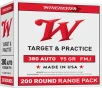 Winchester USA Pistol Ammo 380 ACP 95 gr  FMJ 200 rd 