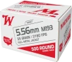 Winchester Ammo WM193 5 56mm Full Metal Jacket 55 Grain 500 Rounds
