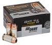 Sig Sauer E45AP050 Elite Performance  45ACP 185gr V-Crown Jacketed Hollow Point 50 Rounds