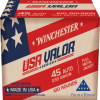 Winchester USA Valor Pistol Ammo 45 ACP 230 gr  FMJ 100 rd 