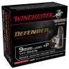 Winchester Defender Pistol Ammo 9mm P 147 gr  JHP 20 rd 