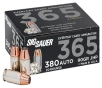 Sig Sauer E380A136520 Elite Performance 365 380ACP 90gr V-Crown Jacketed Hollow Point 20 Rounds
