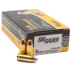 Sig Sauer Elite Ball Performance Pistol Ammo 9mm 147 gr  FMJ 50 rd 