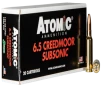 Atomic Ammunition 00476 Rifle Subsonic 6 5 Creedmoor 130 gr Sierra MatchKing BTHP 20 Rounds