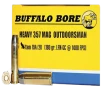 Buffalo Bore Ammunition 19A20 Outdoorsman Strictly Business 357Mag 180gr Hard Cast Flat Nose 20 Rounds