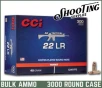 CCI Target   Plinking 22 LR Copper-Plated Round Nose 40 Grain - CASE   3000 Rounds