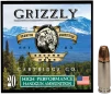 Grizzly Ammo GC9 P CM9   9mm P 115gr Jacketed Hollow Point 20 Per Box 10 Case