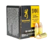 Browning Ammo B191800093   9mm 115gr Full Metal Jacket 50 Per Box 20 Case