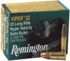 Remington Viper 22lr 36gr Tc - Solid Hyper-vel 50rd 100bx cs