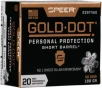 Speer Gold Dot 40 Sw 180gr - Gdhp Short Barrel 20rd 10bx cs