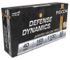 Fiocchi 40SWC Defense Dynamics 40S W 165gr Jacketed Hollow Point 50 Per Box 20 Case