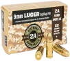 PATRIOT SPORTS LLC P9MM124F 9mmLuger 124gr Full Metal Jacket 50 Per Box 20 Case