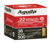 Aguila 1B221118 Super Extra Rimfire 22LR 38gr Copper Plated Hollow Point 500 Per Box 4 Case