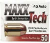 MaxxTech PTGB45B Brass Pistol 45ACP 230gr Full Metal Jacket 50 Per Box 10 Case