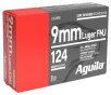Aguila 1E092110 Target   Range Handgun 9mm Luger 124gr Full Metal Jacket 50 Per Box 20 Case