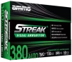 Ammo Inc 380100TMCSTRKGRN50 Streak Visual  GREEN  380ACP 100gr Total Metal Case 50 Per Box 20 Case