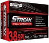 Ammo Inc 38158TMCSTRKRED50 Streak Visual  RED  38Special 158gr Total Metal Case 50 Per Box 20 Case