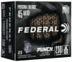 Federal PD45P1 Punch Personal Defense 45ACP 230gr Jacketed Hollow Point 20 Per Box 10 Case