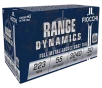 Fiocchi 223A Range Dynamics 223Rem 55gr Full Metal Jacket Boat Tail 50 Per Box 20 Case