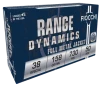 Fiocchi 38G Range Dynamics 38Special 158gr Full Metal Jacket 50 Per Box 20 Case