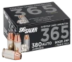 Sig Sauer E380A136520 Elite Performance 365 380ACP 90gr V-Crown Jacketed Hollow Point 20 Per Box 10 Case