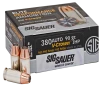 Sig Sauer E380A150 Elite Performance 380ACP 90gr V-Crown Jacketed Hollow Point 50 Per Box 10 Case