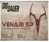 Sig Sauer V243SP10020 Venari 243Win 100gr Soft Point 20 Per Box 10 Case
