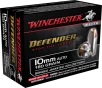 Winchester Ammo S10MMPDB Defender 10mmAuto 180gr Bonded Jacket Hollow Point 20 Per Box 10 Case