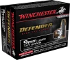 Winchester Ammo S9MMPDB1 Defender 9mmLuger 147gr Bonded Jacket Hollow Point 20 Per Box 10 Case