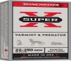 Winchester Ammo X222501 Super X 22-250Rem 55gr Jacketed Soft Point 20 Per Box 10 Case