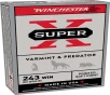 Winchester Ammo X2431 Super X 243Win 80gr Jacketed Soft Point 20 Per Box 10 Case