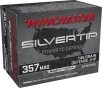 Winchester Ammo W357ST Silvertip 357Mag 145gr Silvertip Jacket Hollow Point 20 Per Box 10 Case