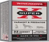 Winchester Ammo X22H2 Super X 22Hornet 46gr Jacketed Hollow Point 50 Per Box 10 Case