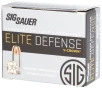 Sig Sauer E380A120 Elite Defense 380ACP 90gr V-Crown Jacketed Hollow Point 20 Per Box 10 Case