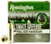 Remington Ultimate Defense Full Size Handgun 45 ACP  P Ammunition 185 Grain Nickel Plated Centerfire 20 Rounds BJHP HD45APC