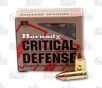 Hornady Critical Defense 9mm Luger Ammunition 115 Grain Brass Centerfire 25 Rounds FTX SBT 90250
