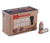 Hornady Critical Defense 40 S amp W Ammunition 165 Grain Nickel Plated Centerfire 20 Rounds Spitzer FTX 91340