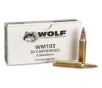 Wolf Gold M193  5 56x45mm NATO  FMJ  55 Grain  20 Rounds