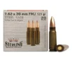 Sterling Steel Case  7 62x39mm  FMJ  123 Grain  20 Rounds