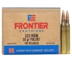 Hornady 223 Rem 55 gr FMJ Frontier 150 Box  Oriented 